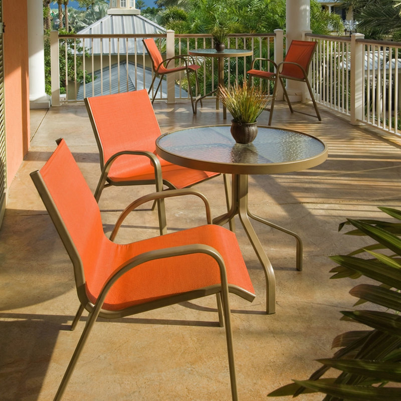 Windward Outdoor Seabreeze Arm Chair, Dupioni Sapphire Sling/Matte Black