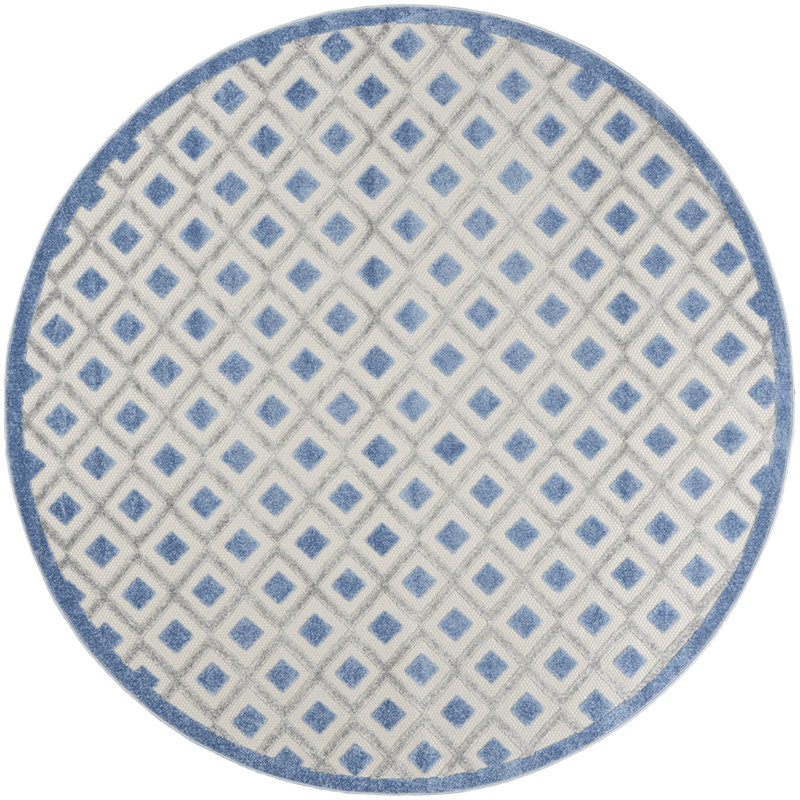 Amamda Geometric Indoor / Outdoor Rug, Round 7'10"