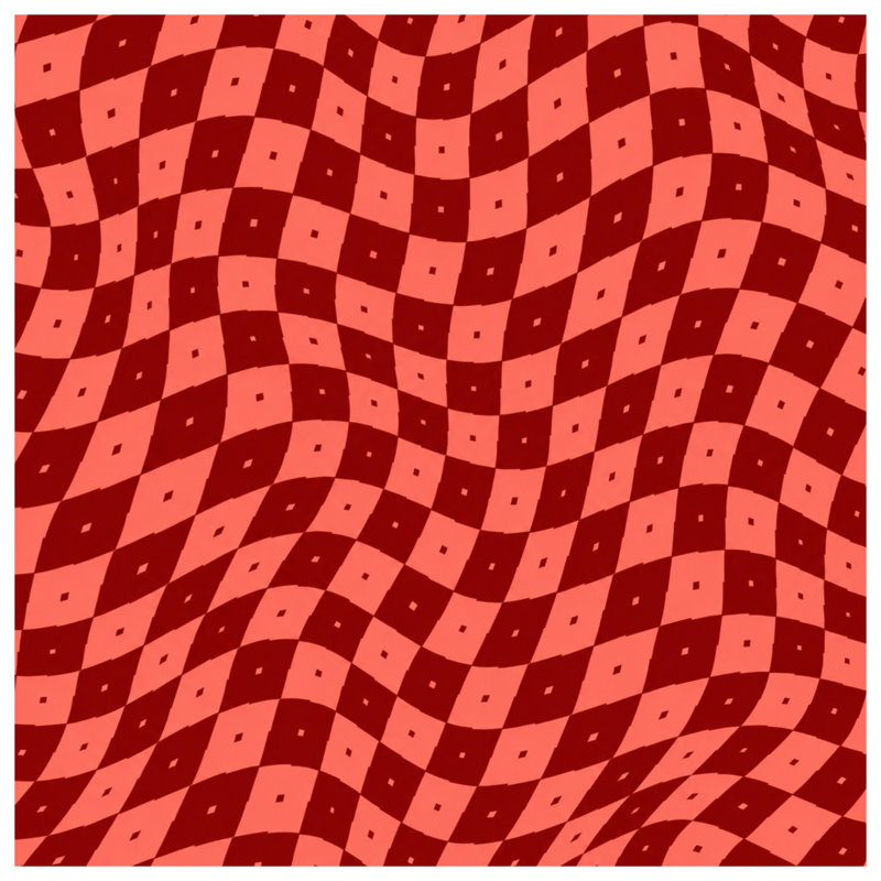 Red Wavy Checkered Blankets, 50in W x 60in H
