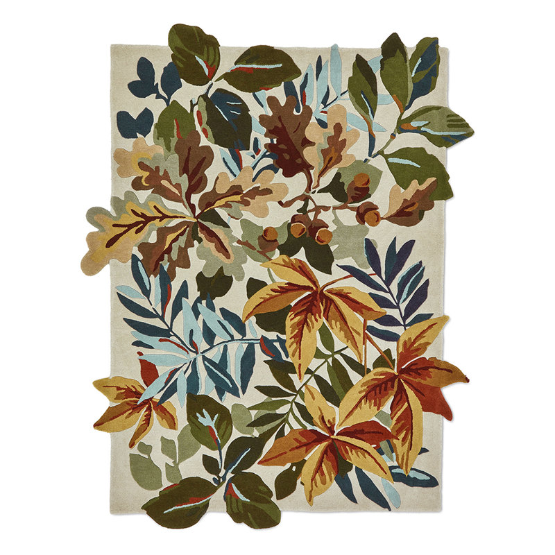 Wool Floral Area Rug, Rectangle 8'2" x 11'6"