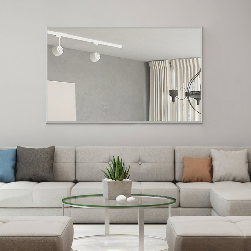 Miroir de salle de bain mural Talma, Gris clair, H 51 po x l 32 po