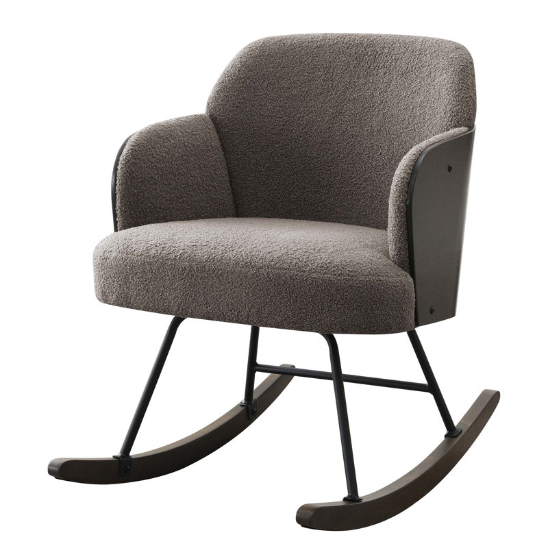 Chaise berçante rembourrée Valera, Taupe
