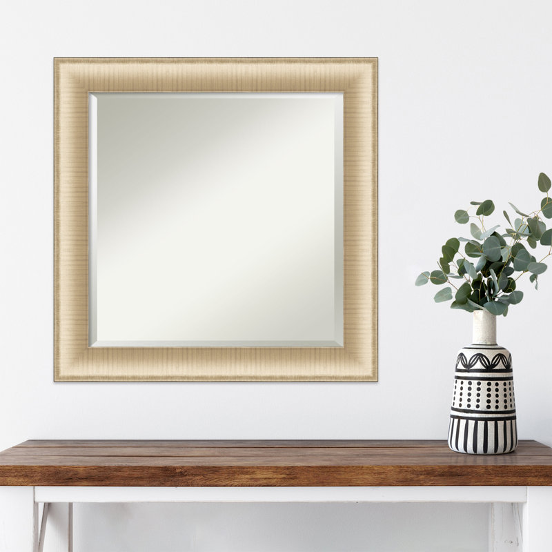 Flat Wall Mirror, Brushed Gold, 24.75" x 24.75"