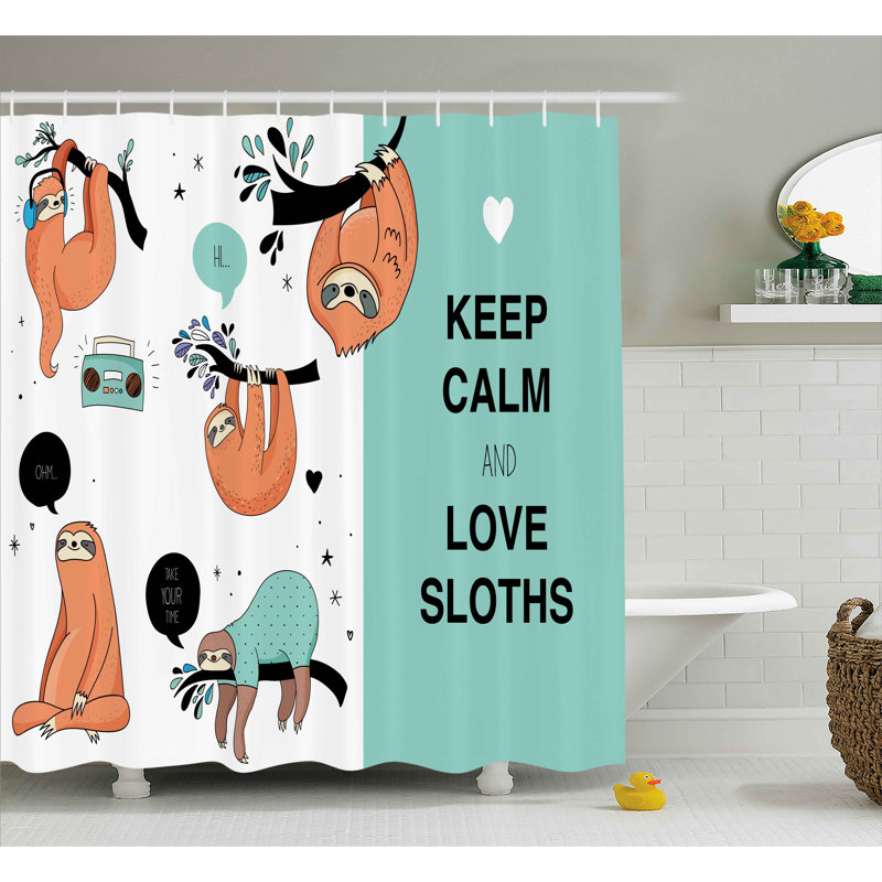 Estes Animal Print Shower Curtain with Hooks Included, 69" W x 75" L