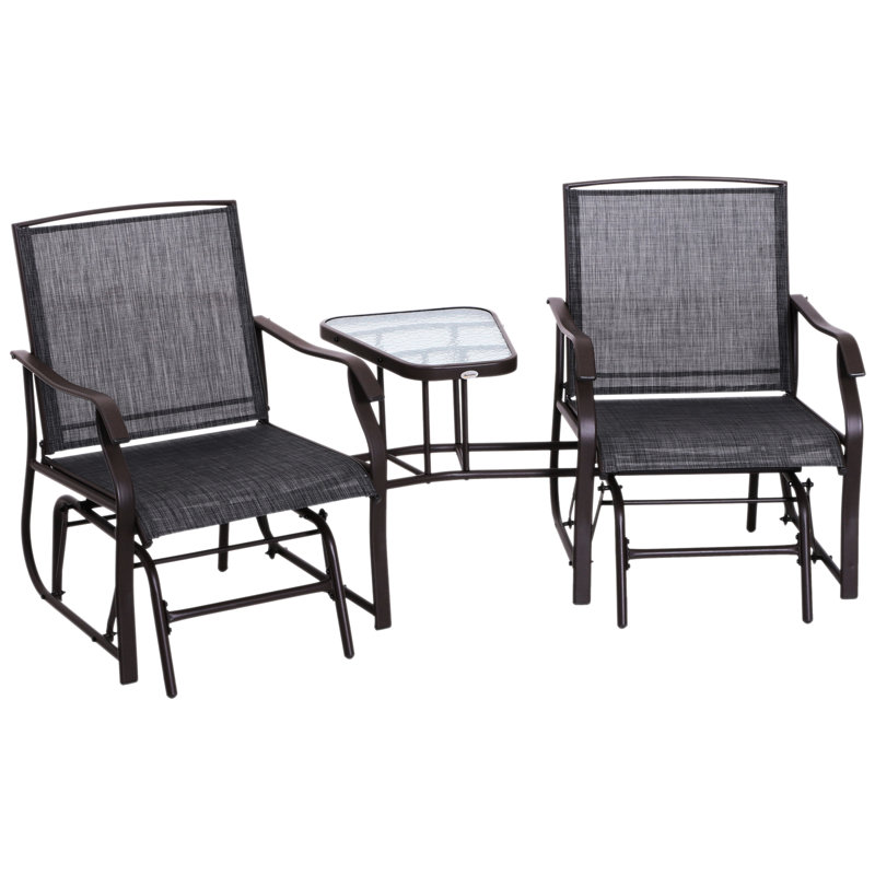 Balancelle de chaise berçante avec table basse et chaises de jardin coulissantes Backyard