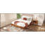 Solid Bamboo Wood Spindle Platform Queen Bed with 46.5 Inch Tall Headboard