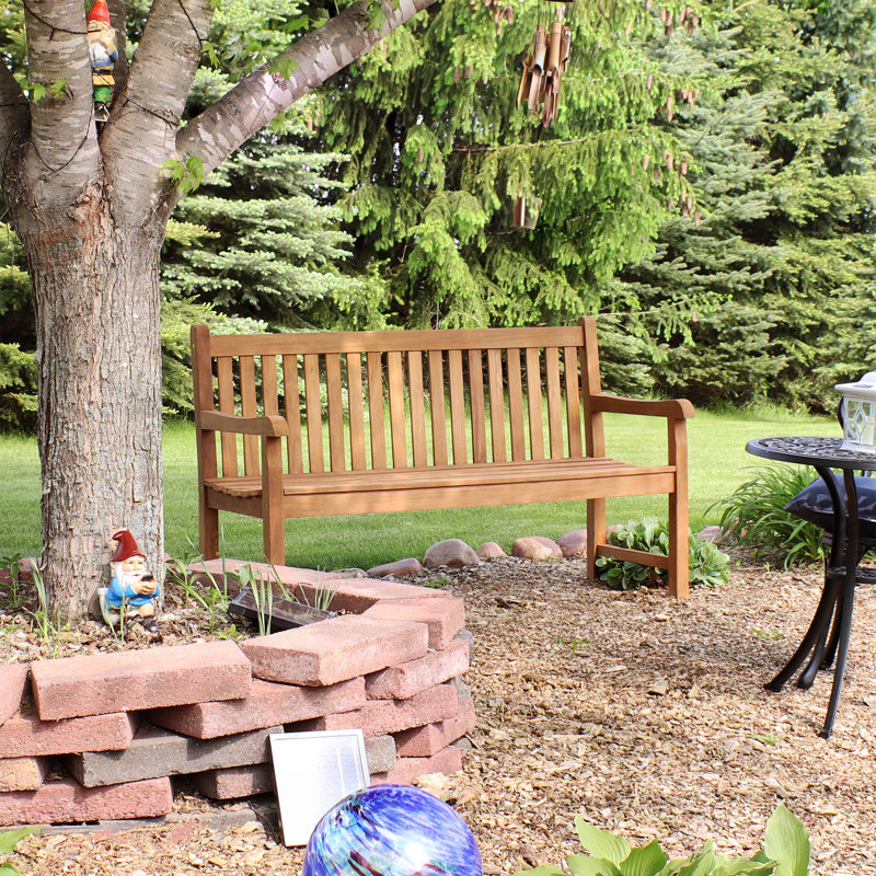 Banc de jardin en teck Heilman, 36.75” H x 59.25” W x 24” D