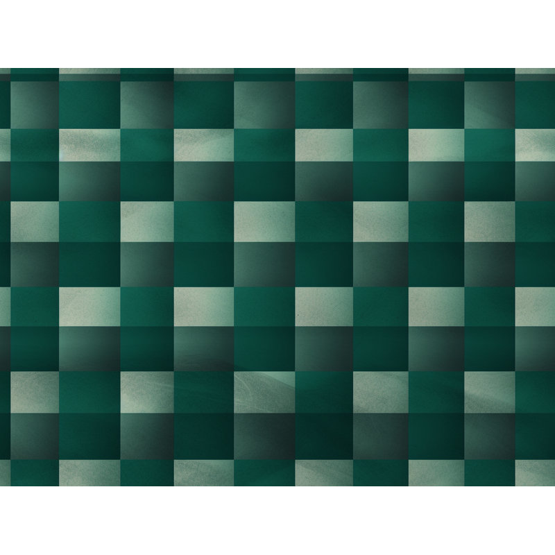 Machine Printed Comforter, Queen Comforter, Green/Silver Checkered