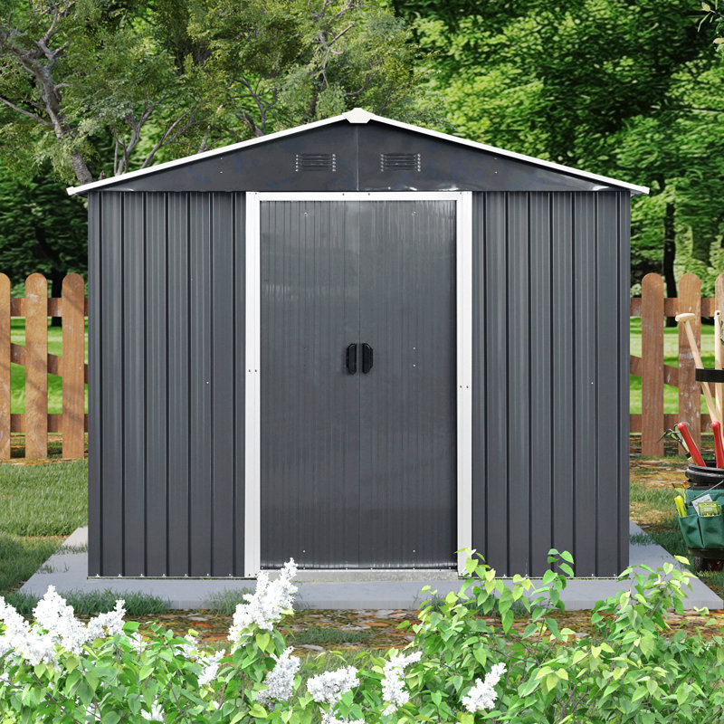 Metal Storage Shed, Gray, 72.44" H x 72.44" W x 63.78" D Incorrect