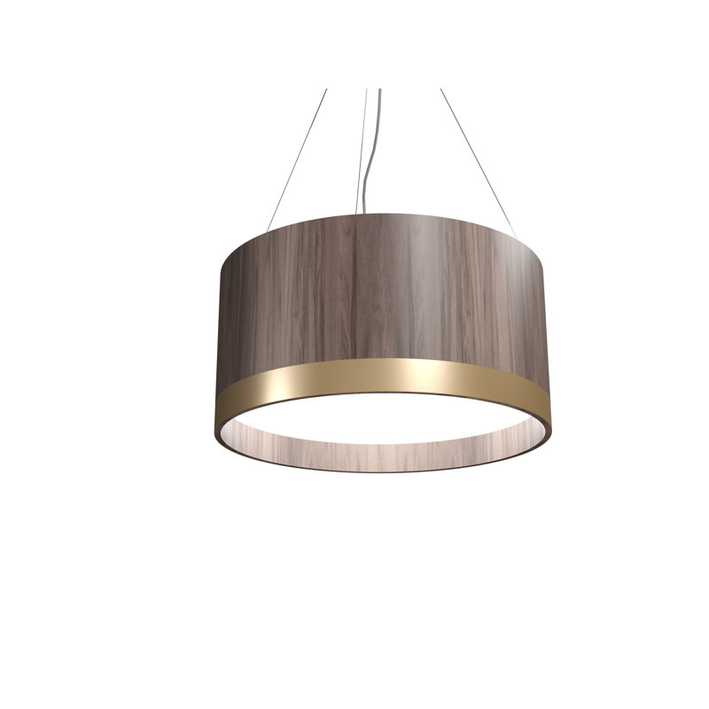 Pendant Accord Cylindrical, 9.84" H x 35.43" W x 35.43" D, American Walnut