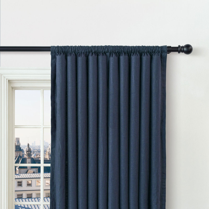 Brisa Room Darkening Curtain, 96" W x 120" L, Indigo
