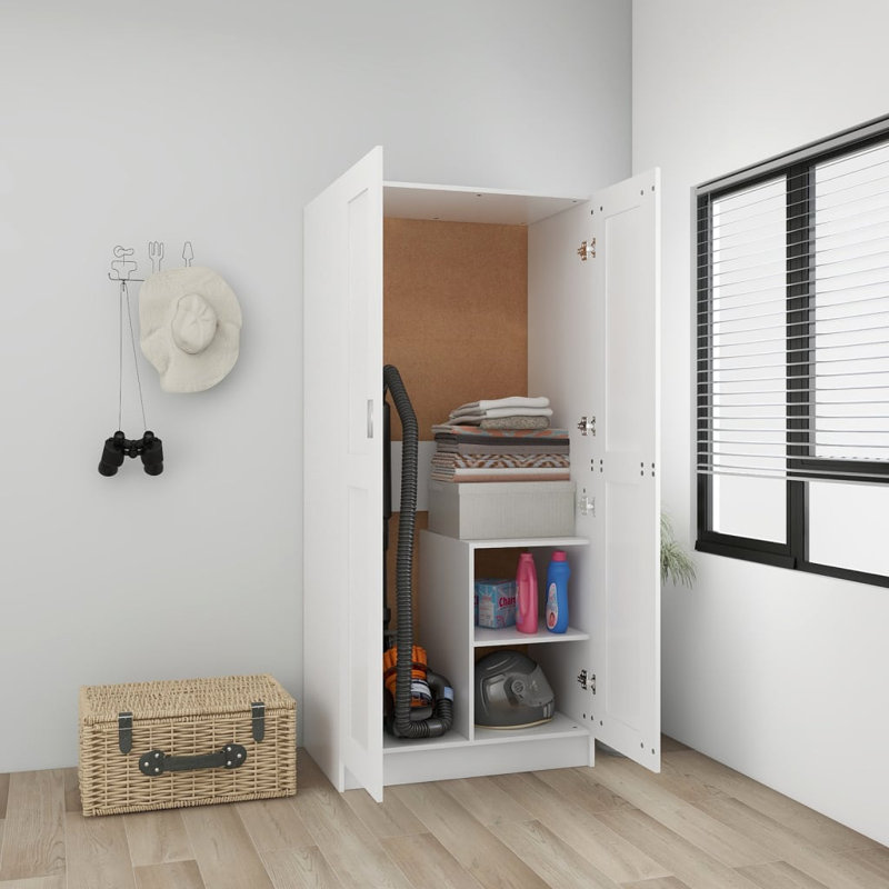 Rhinebeck 2 Door Manufactured Wood Wardrobe, White