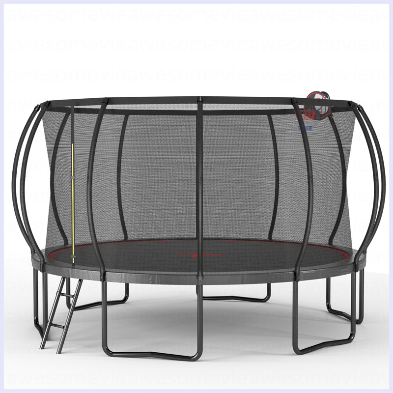 YC 14FT - Trampoline citrouille - noir rouge - hauteur du cadre 90 cm