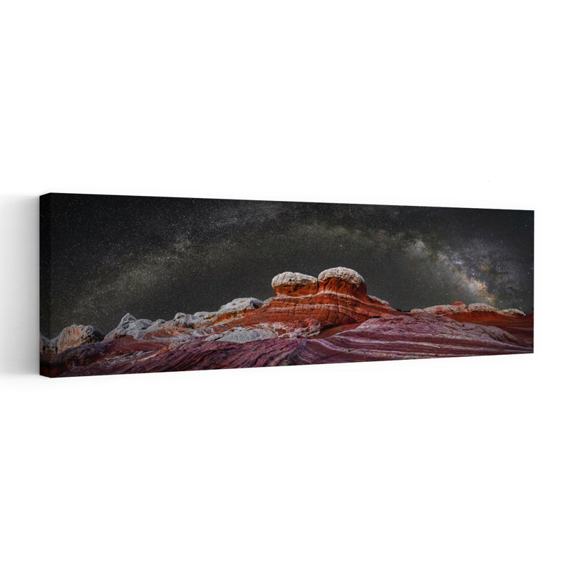 Cosmic Red Rock Night by John J. Chen - Wrapped Canvas Panoramic Print, 40.64 cm H x 121.92 cm W