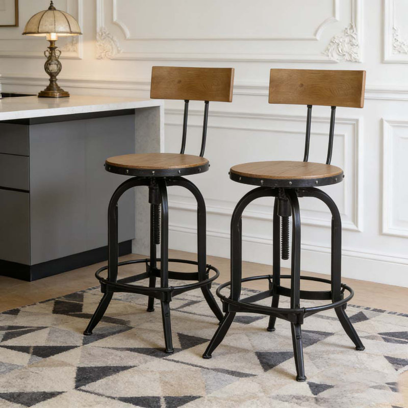 Adjustable Height Swivel Barstools