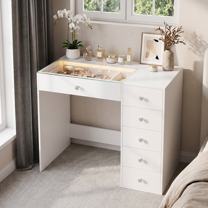 36'' Makeup Vanity Desk With Lights LED RGB
