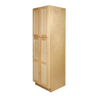 Unfinished Ready To Assemble Solid Wood Shaker Kitchen Pantry Cabinet — 24″ W × 90″ H × 24″ D — Wp249024