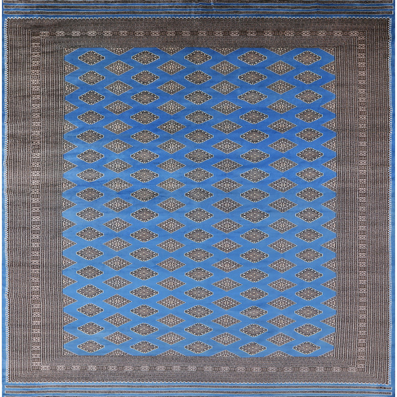 Tapis bleu / gris Galilea, Carré 7 pi