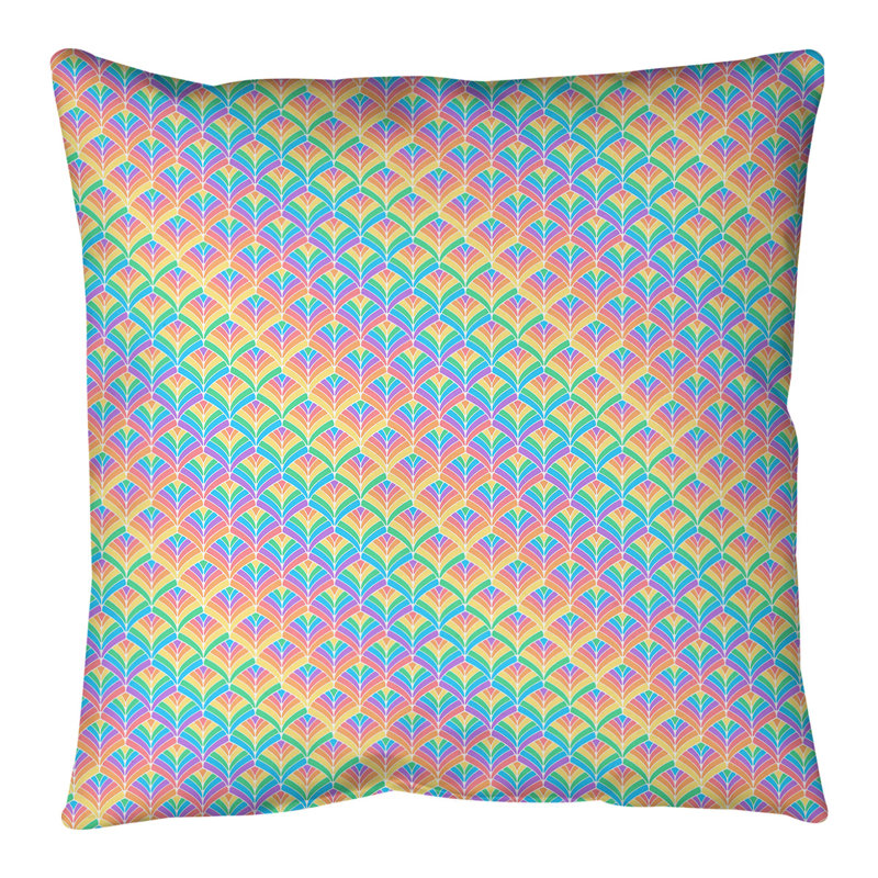 Coussin de sol Katelyn Elizabeth, 28 po x 28 po, Rayure pastel