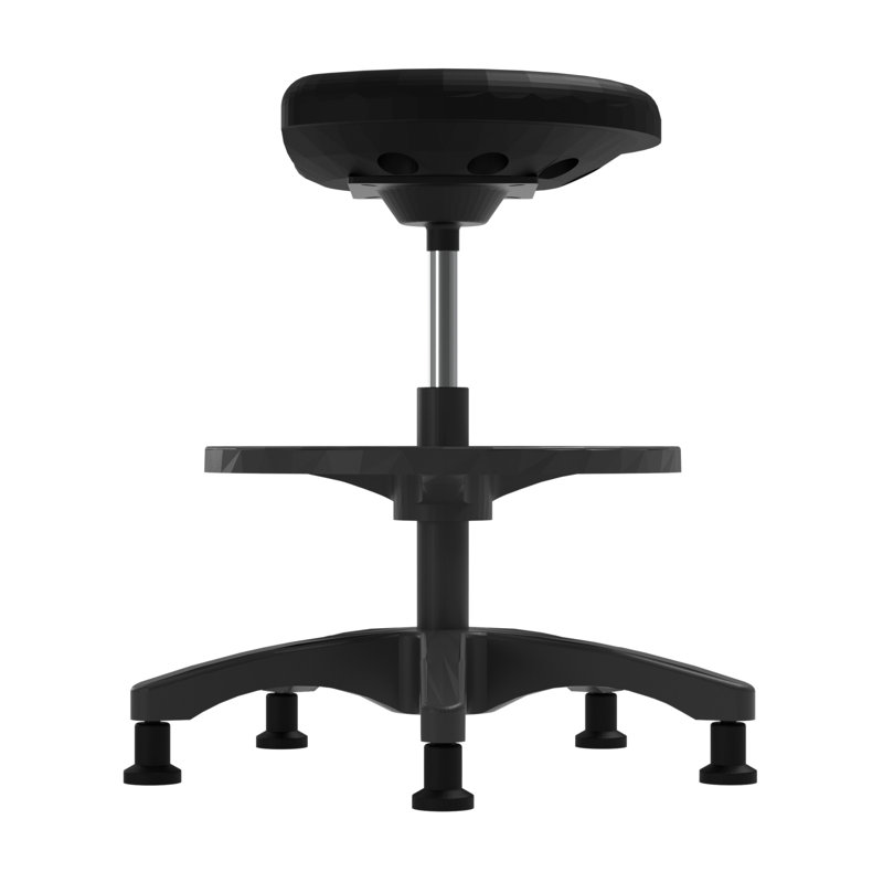 Tabouret de laboratoire, H 19 po x l 25 po x P 25 po, Noir, noir, noir, noir