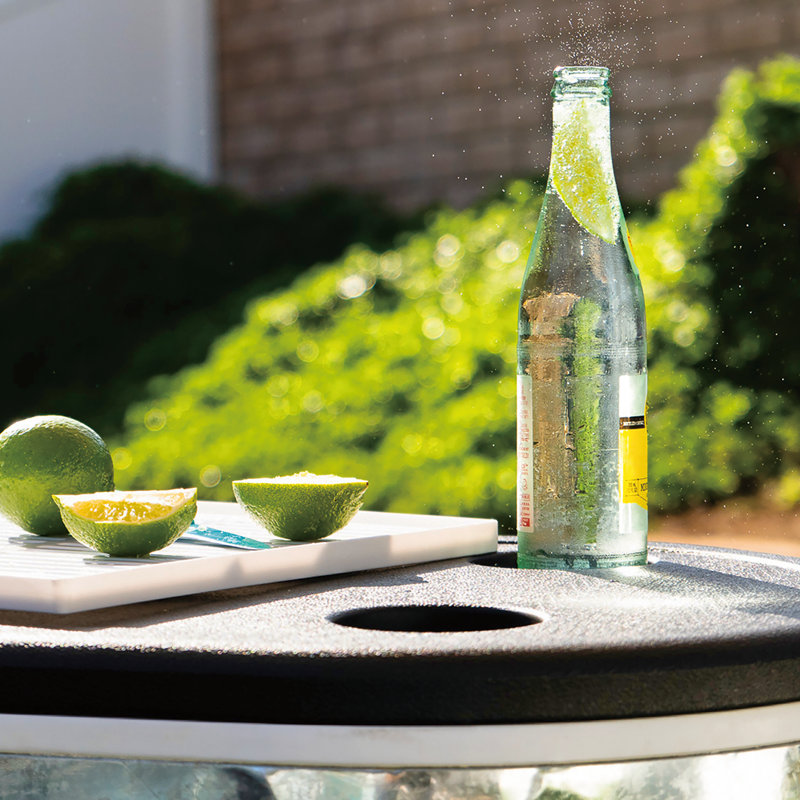 Permasteel 120-Qt Galvanized Steel Rolling Patio Cooler with Wheels