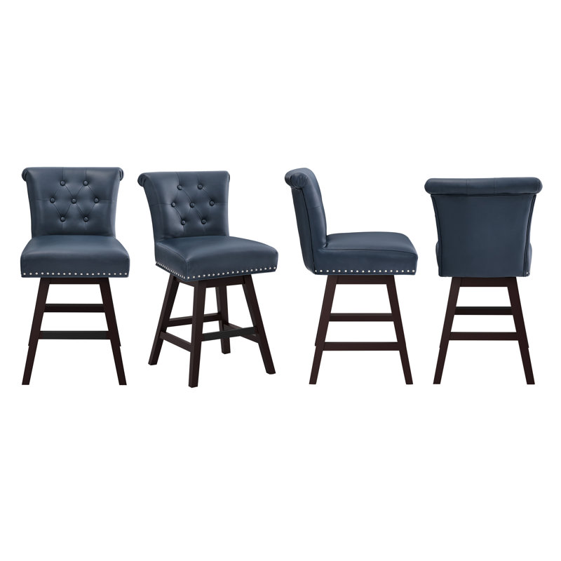 Tabouret de comptoir pivotant 25,8 po Aquetzalli, 4, Bleu marine