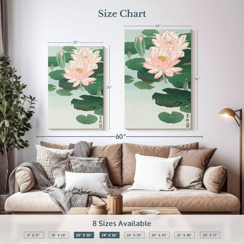 Harnek nénuphar en fleurs, H 36 po x l 24 po