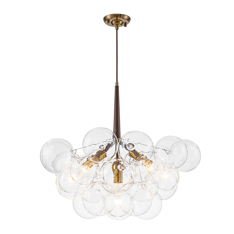Lustre à intensité variable 6 lumières Meyana, Or/brun