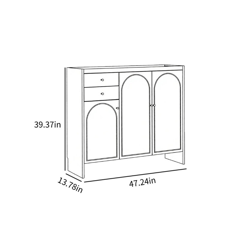 Armoire de rangement multifonctionnelle à chaussures en rotin