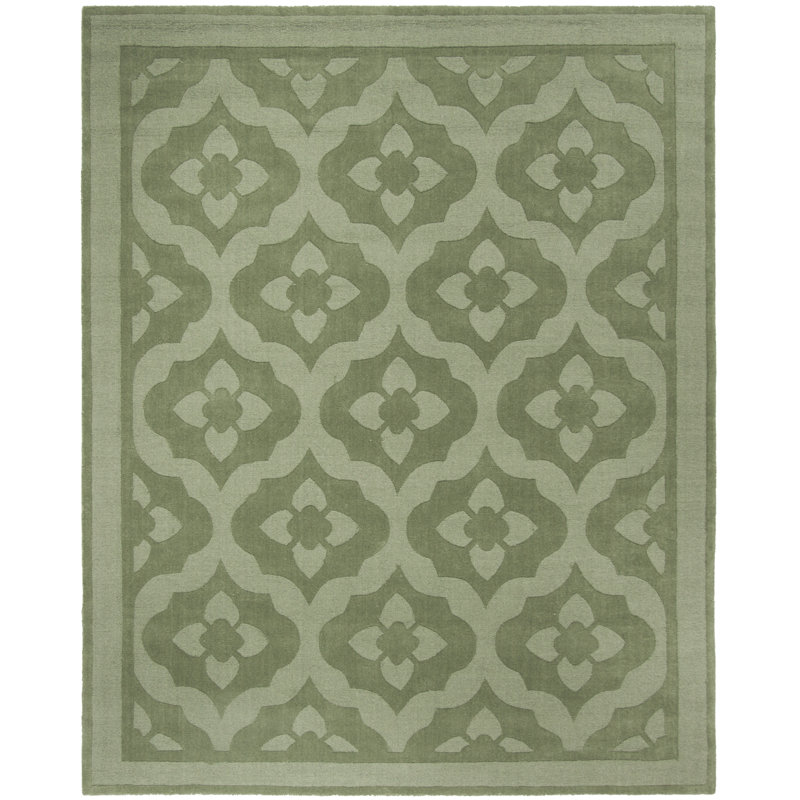 Tapis floral en laine touffeté à la main Trombetta, Rond 8 pi