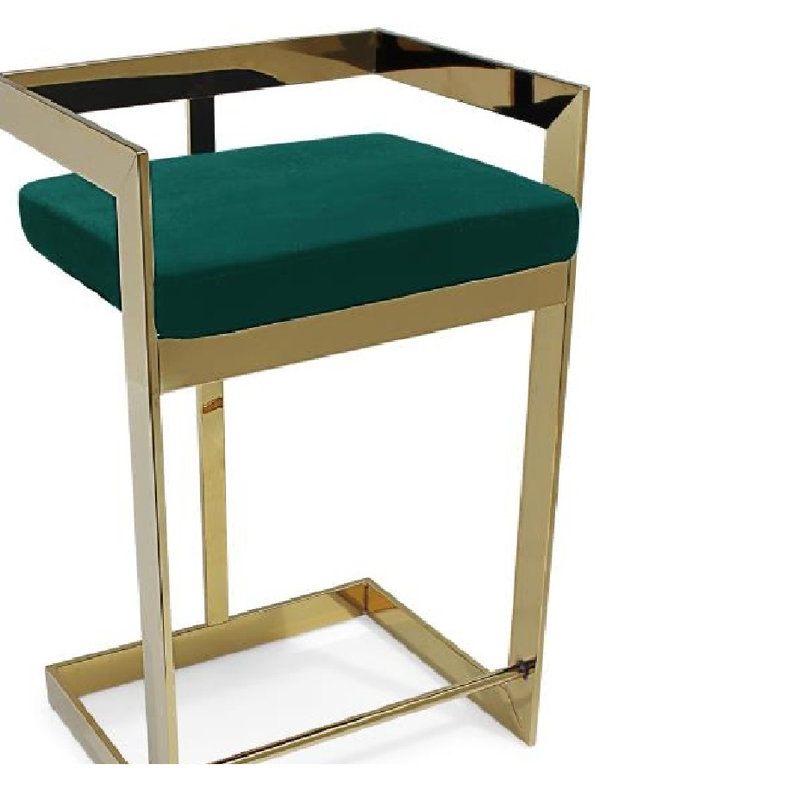 Tabouret Adalinna, Tabouret de bar (siège d'une hauteur de 30 po), Or, Vert