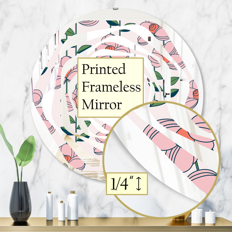 Miroir mural Whirl Coastal, H 31,5 po x l 31,5 po, Tourbillon floral botanique douzième
