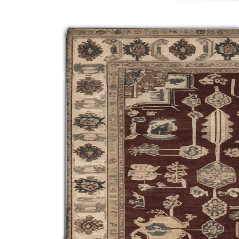 Tapis turc intérieur et extérieur brun, Rectangulaire 2 pi x 3 pi
