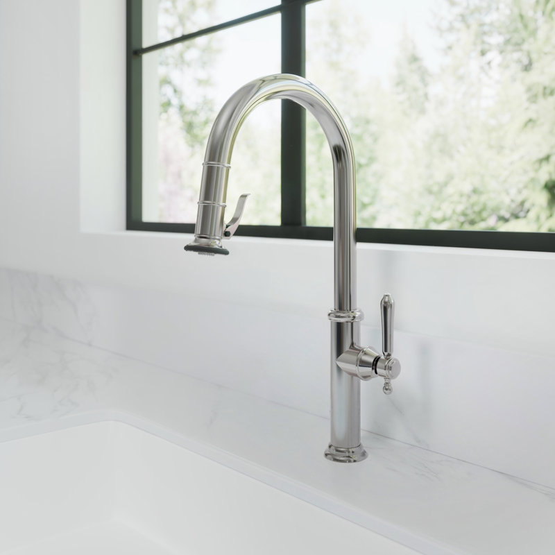 Pull-Down Kitchen Faucet - Trigger Spray, Aged Brass