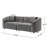 Kaori 87.5 in Mid-Century Modern Curved Upholstered Sofa-2063797186