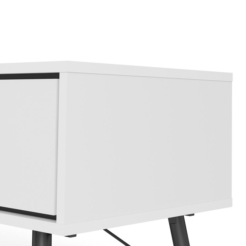 Levine Four Leg Coffee Table with Storage, Matte White