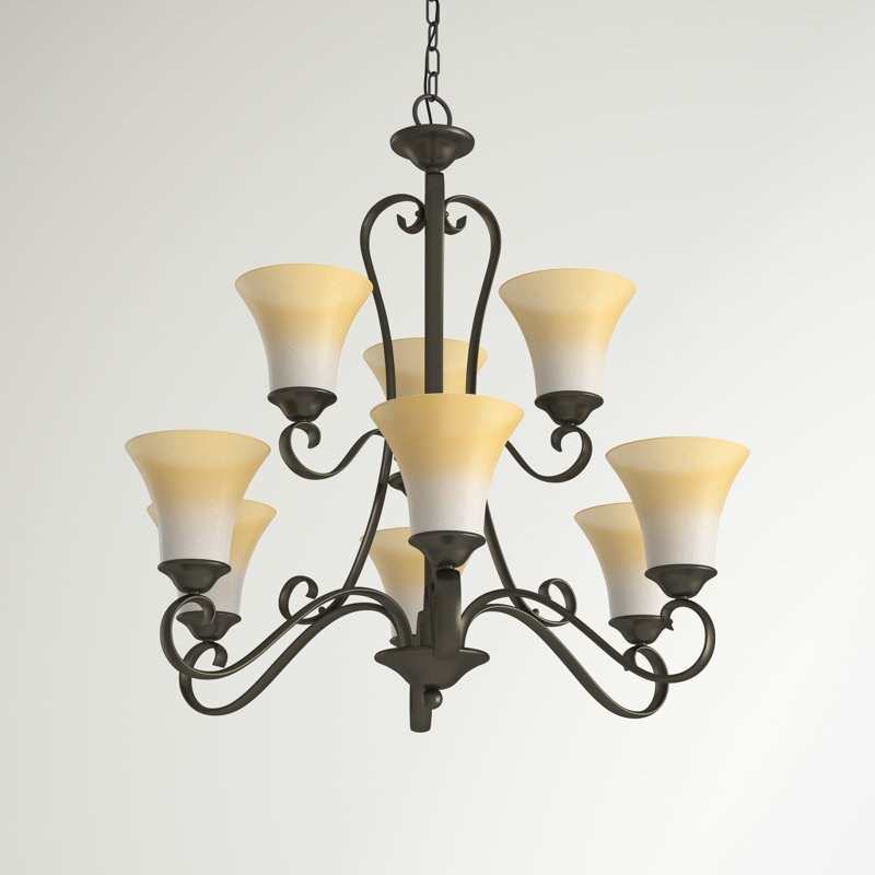 Lustre classique à 9 lumières Neal, Bronze palladien