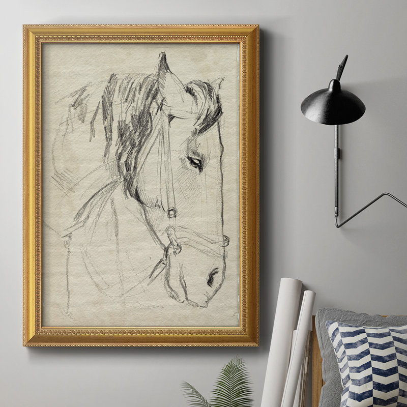 Croquis de cheval en bride I, L 24 po x H 36 po
