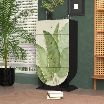 Commode d'appoint de rangement moderne à quatre tiroirs