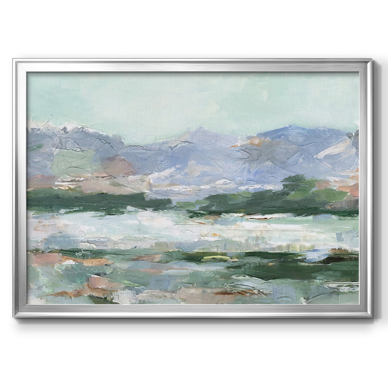 «Pastel Mountain View II», toile tendue avec cadre_2781887, H 30 po x l 44 po x P 1,5 po, Argent