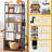 Bibliothèque à 6 tablettes ajustables, bibliothèque rustique