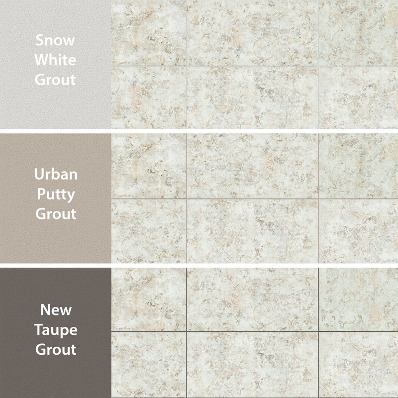 Pictura 23-1/2 In. X 47 In. Porcelain Floor And Wall Tile, White/Beige