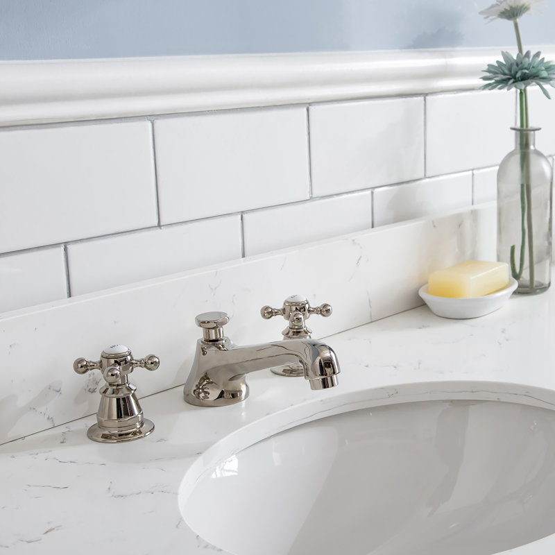 Palace 60'' W Double Vanity, Pure White, Polished Nickel