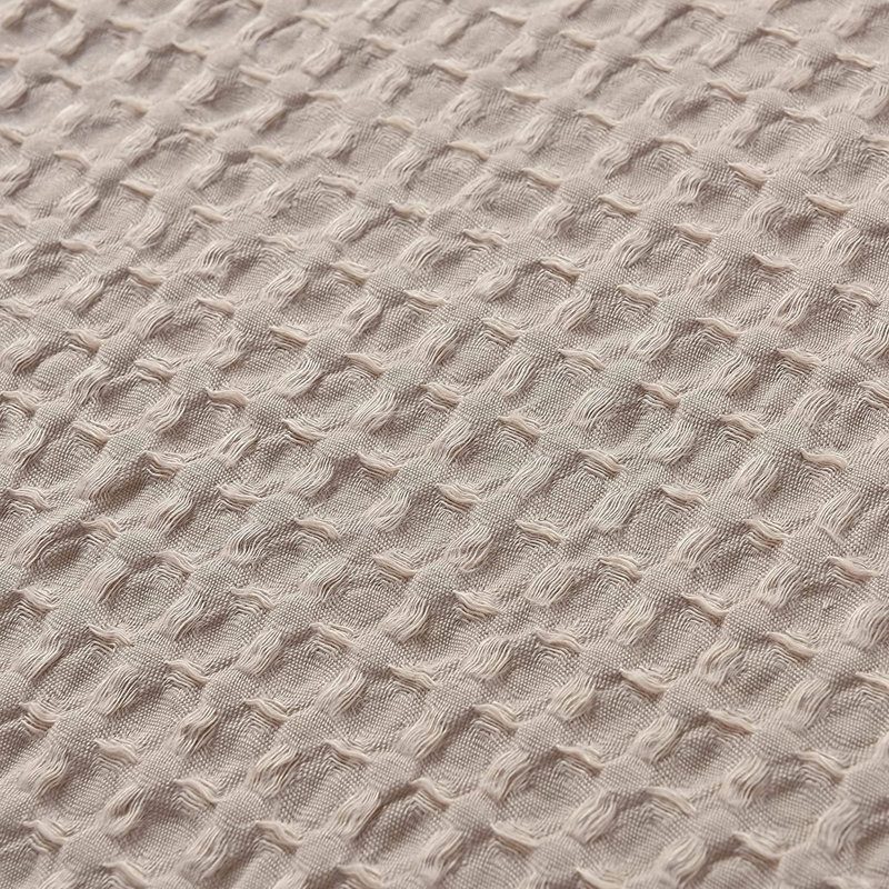 Wilmer Waffle Weave Textured Comforter Set, Queen Comforter + 2 Standard Shams, Ivory Cream