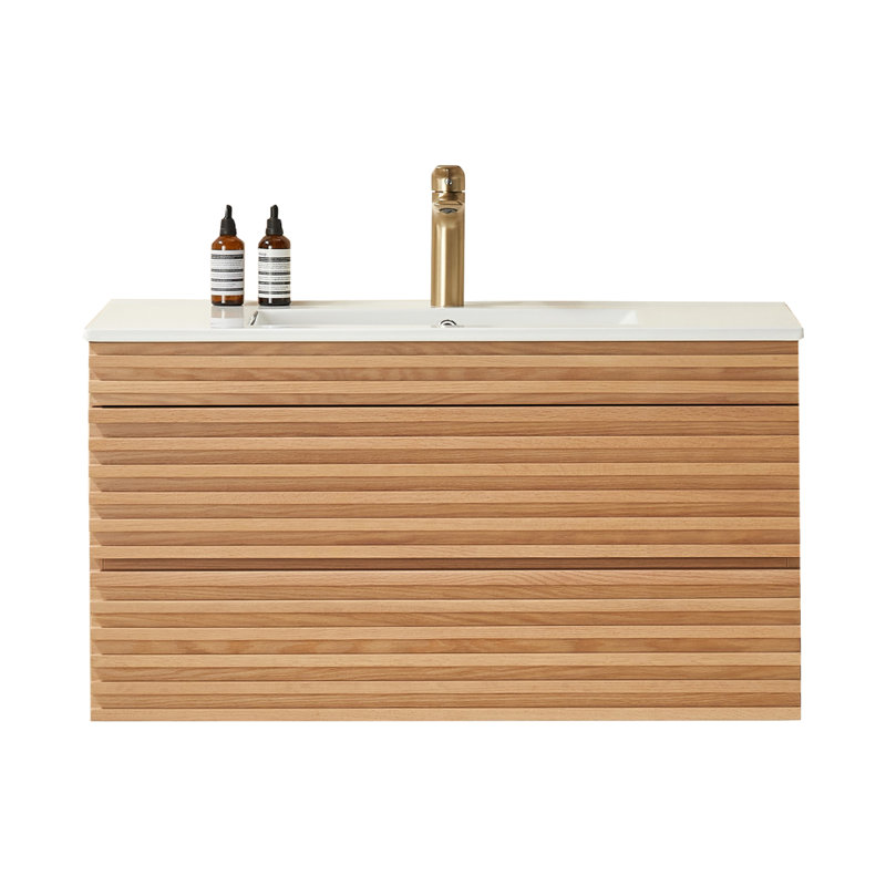 Meuble-lavabo mural simple 36 po avec lavabo en céramique