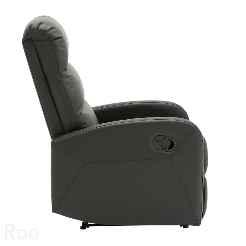 Fauteuil inclinable contemporain - similicuir noir, Noir