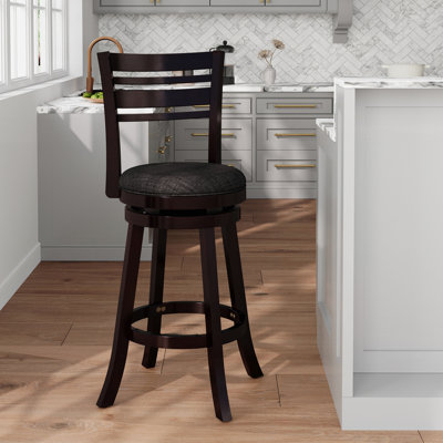 Bar Height Slat Back Dining Chair Swivel Stool