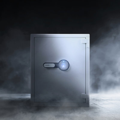 4.48 Cu Ft Safe In White - Biometric Technology, Resists 1200F Fire For 0.5 Hr, Stores Docs, Jewelry, Cash Securely, Robust Steel Structure, Protects From And Theft With Cubic Capacity Lock Feature,