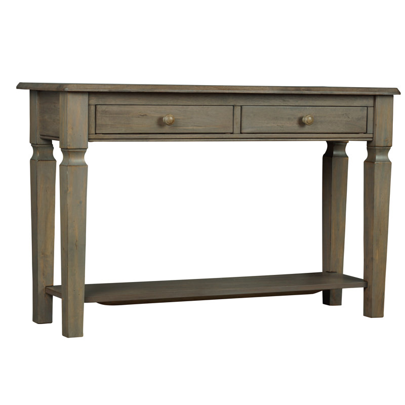 Leta 48'' Solid Wood Console Table, Brownish Gray
