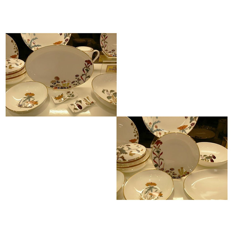 Service de table en porcelaine tendre 16 pièces, service pour 2 Cho Choong Do